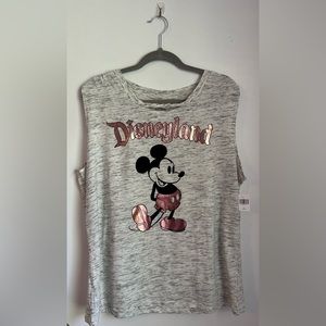 COPY - Disneyland Heather Gray Tank w Rose Gold Logo |Mickey Mouse| W. XL| NWT!